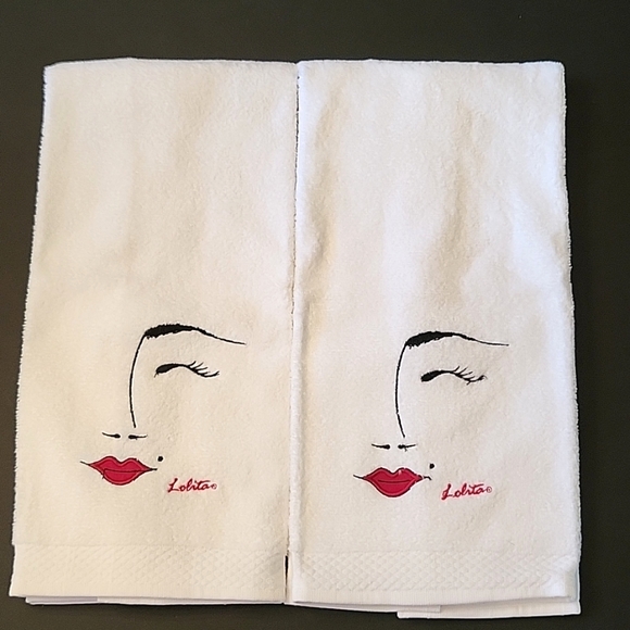 Avanti Other - NEW Lovely Lady Lolita Guest/Hand Towels, White, Embroidered, Set of 2!